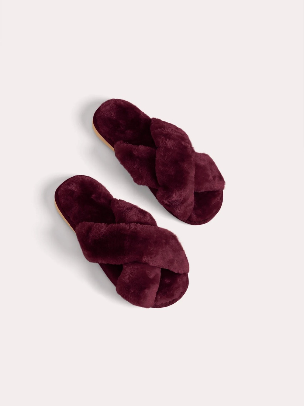 Birdy Grey Women’s Cabernet Plush Crisscross Fuzzy Slide Slippers Sz 6-8 S/M EUC
